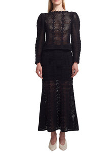 Celina Crochet Top in Black
