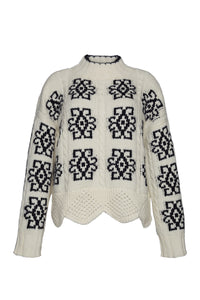 Sienna Sweater in Ivory Black Combo