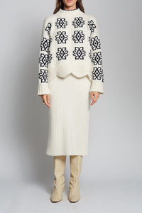 Sienna Sweater in Ivory Black Combo