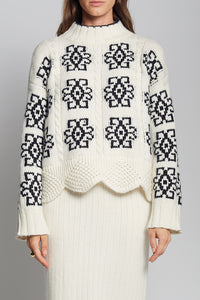 Sienna Sweater in Ivory Black Combo