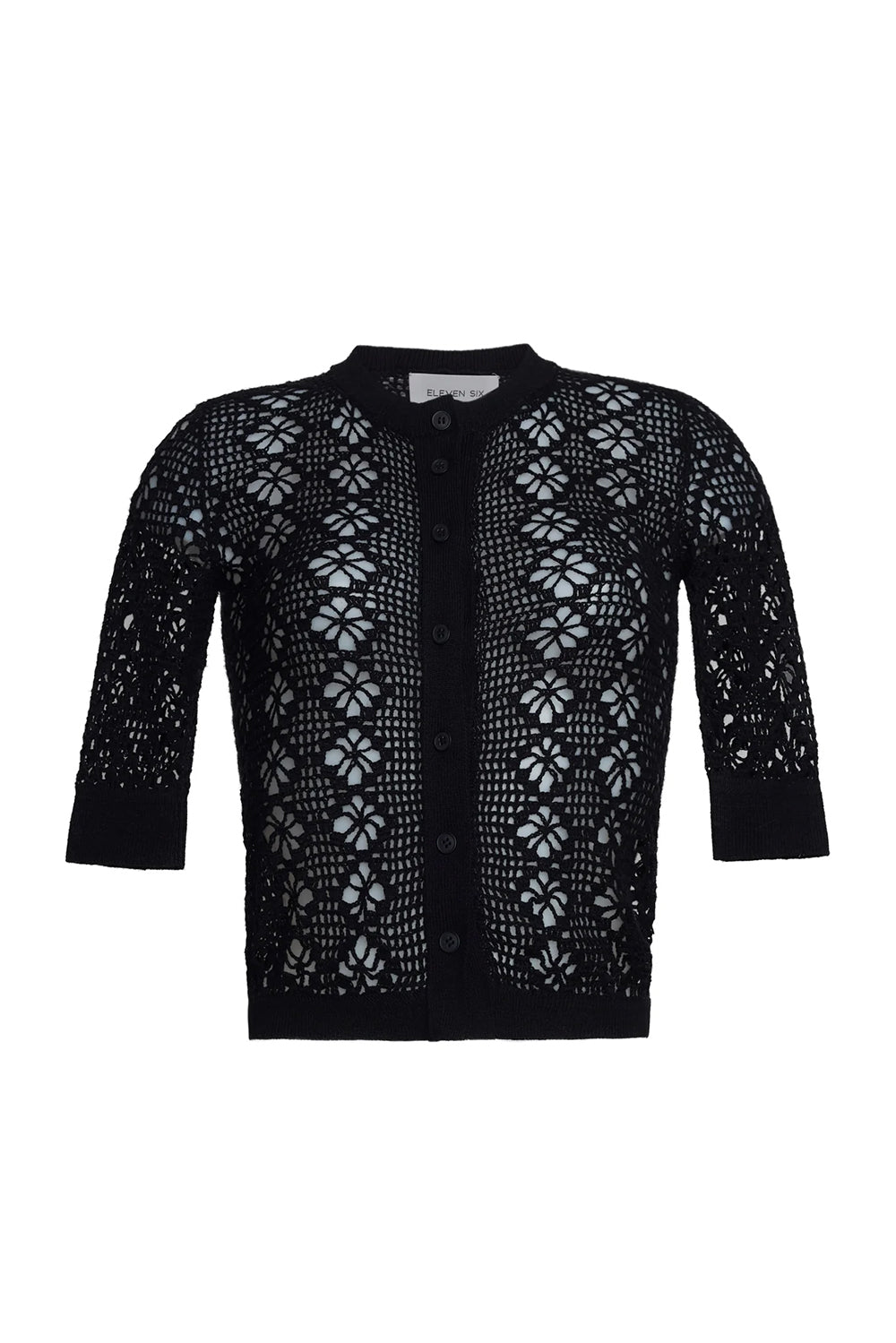 Ruby Crochet Cardi in Black
