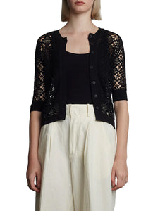Ruby Crochet Cardi in Black