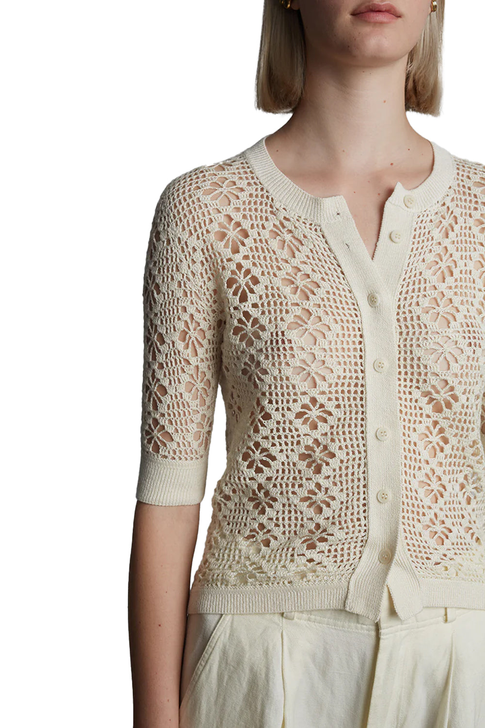 Ruby Crochet Cardi in Ivory