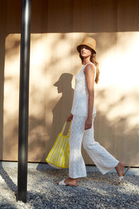 Vera Crochet Tote in Ivory Limone Combo