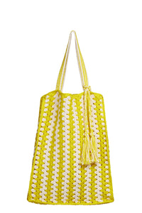 Vera Crochet Tote in Ivory Limone Combo