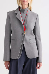 The Double Take Blazer in Soft Finish Stretch Wool Medium Heather Grey