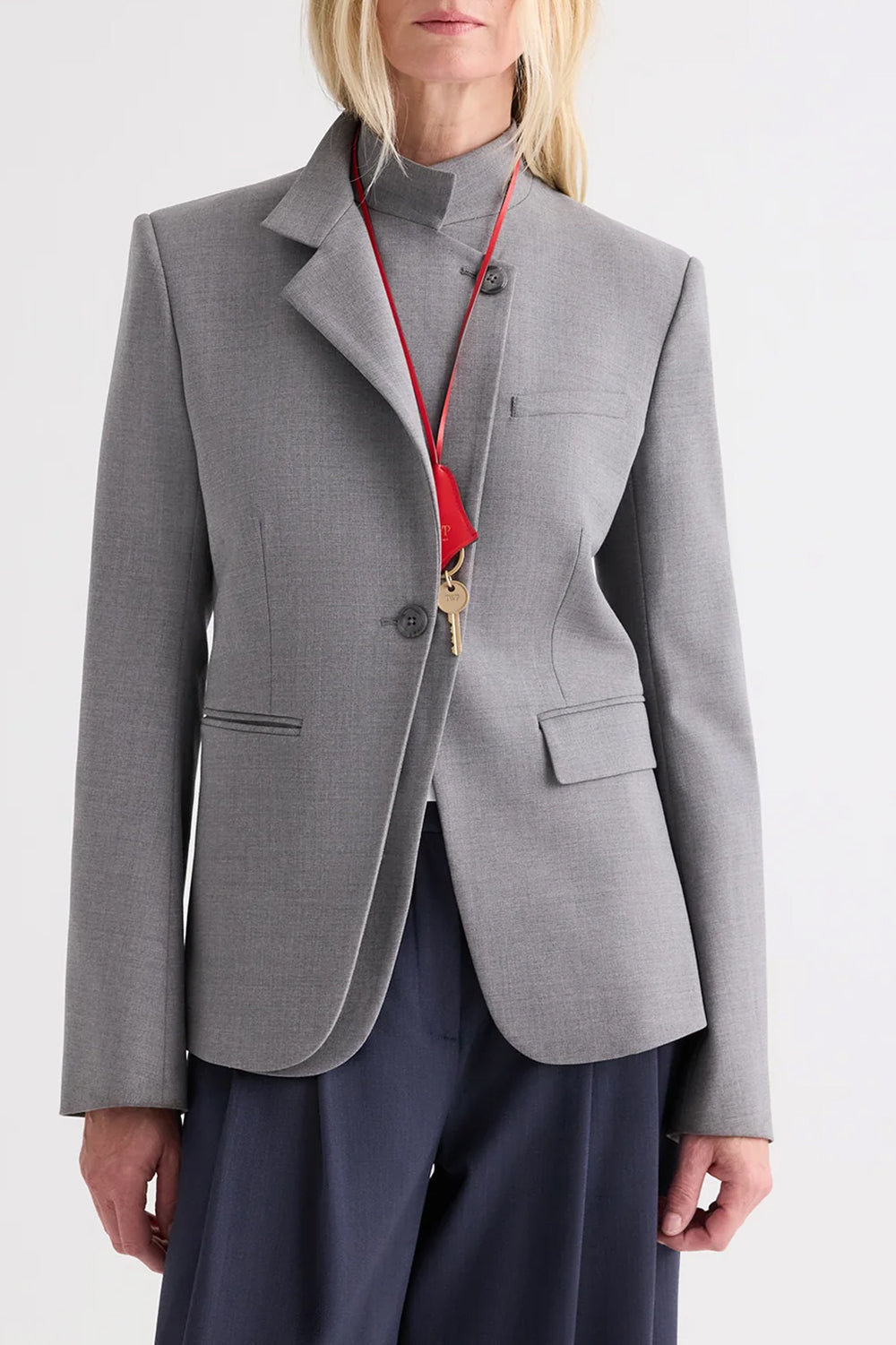 The Double Take Blazer in Soft Finish Stretch Wool Medium Heather Grey