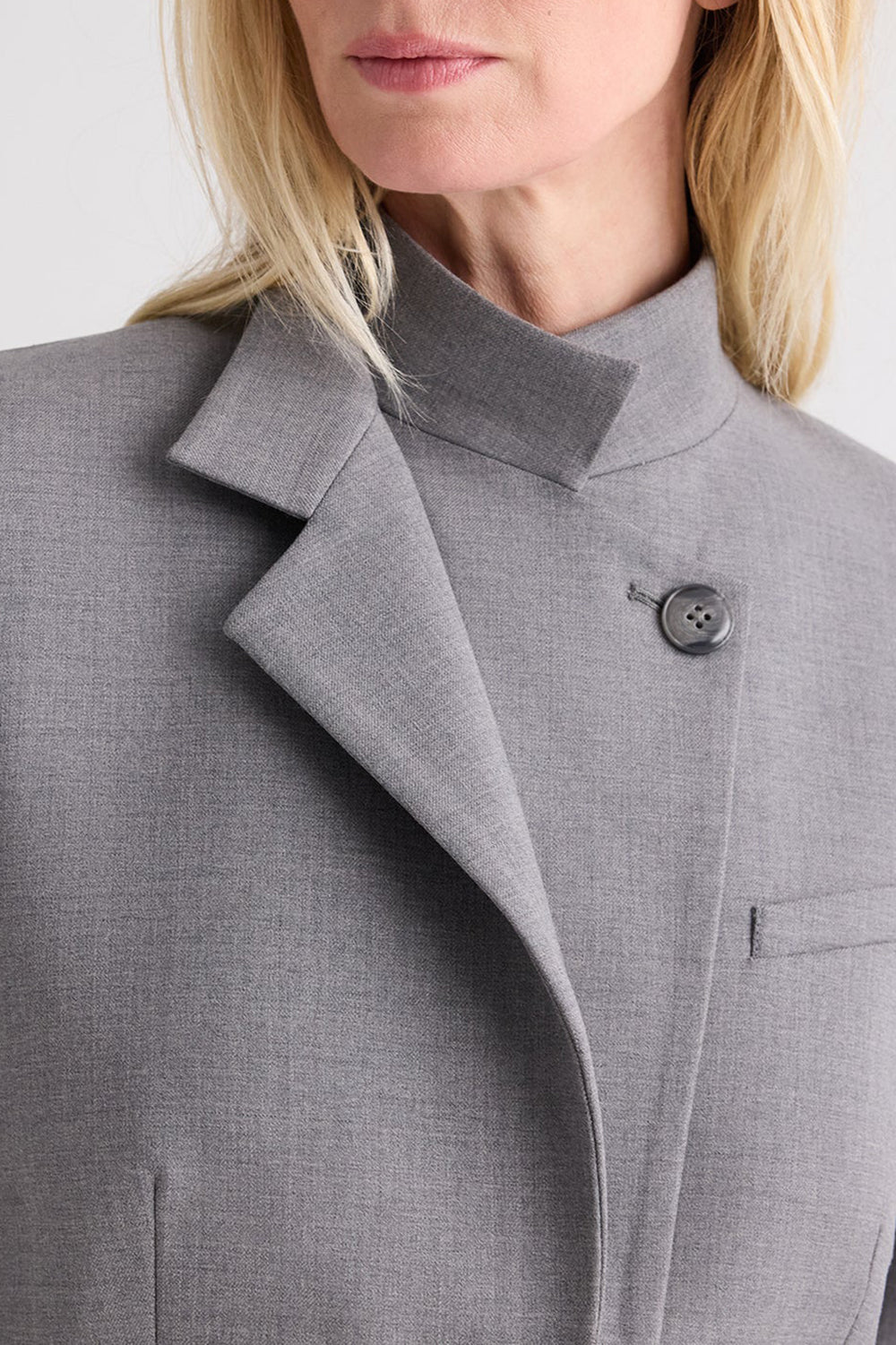The Double Take Blazer in Soft Finish Stretch Wool Medium Heather Grey