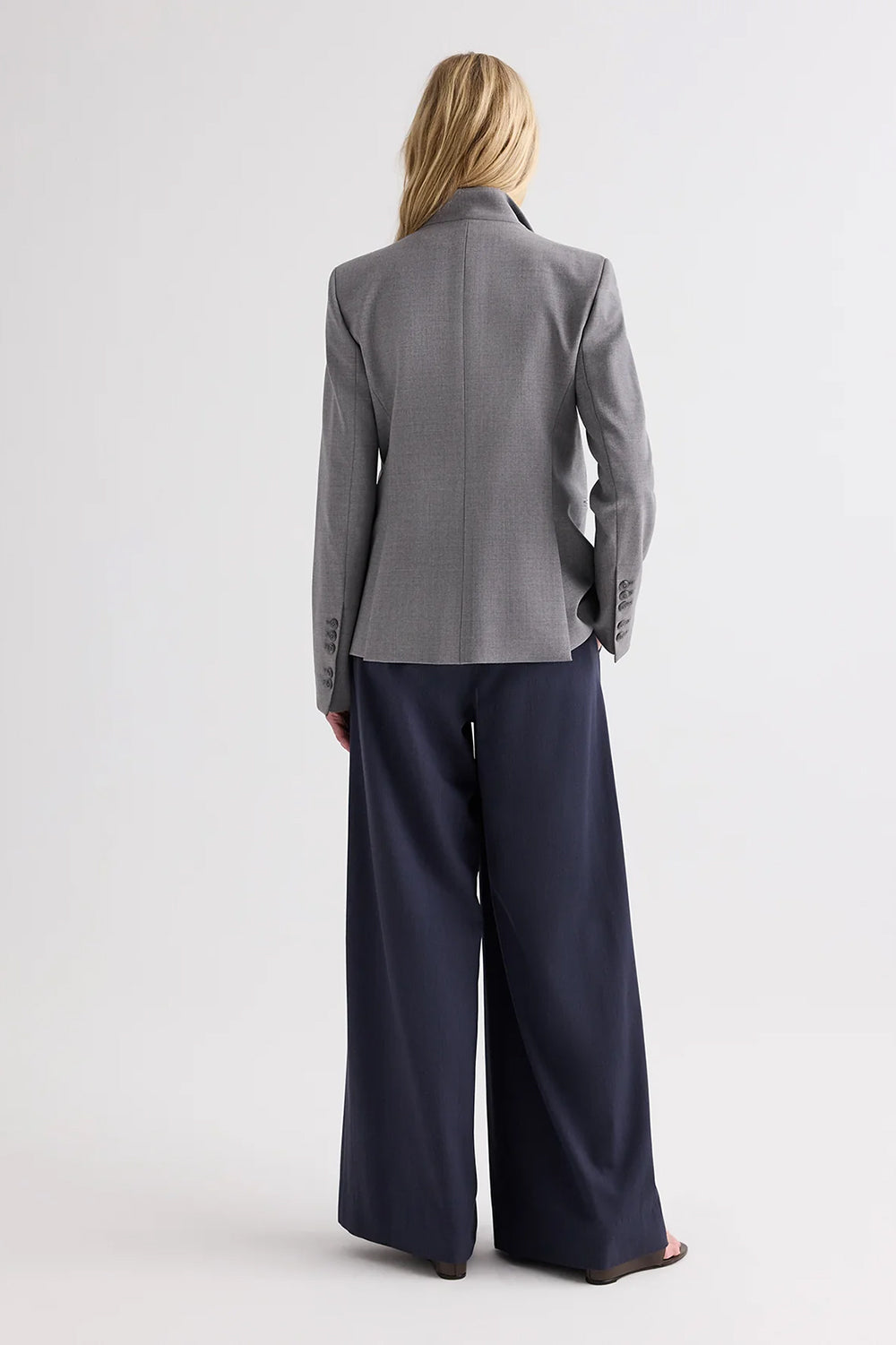 The Double Take Blazer in Soft Finish Stretch Wool Medium Heather Grey