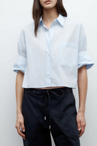 Next Ex Shirt in Superfine Cotton Baby Blue