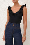 Awaken Frill Top in Black