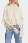 Cashmere Fringe Shawl in White