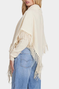 Cashmere Fringe Shawl in White