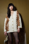 Zoe Cardigan in Ivory Camel