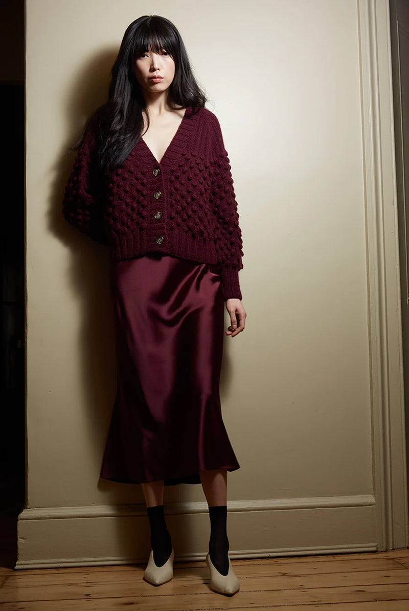 Sage Cardi in Merlot