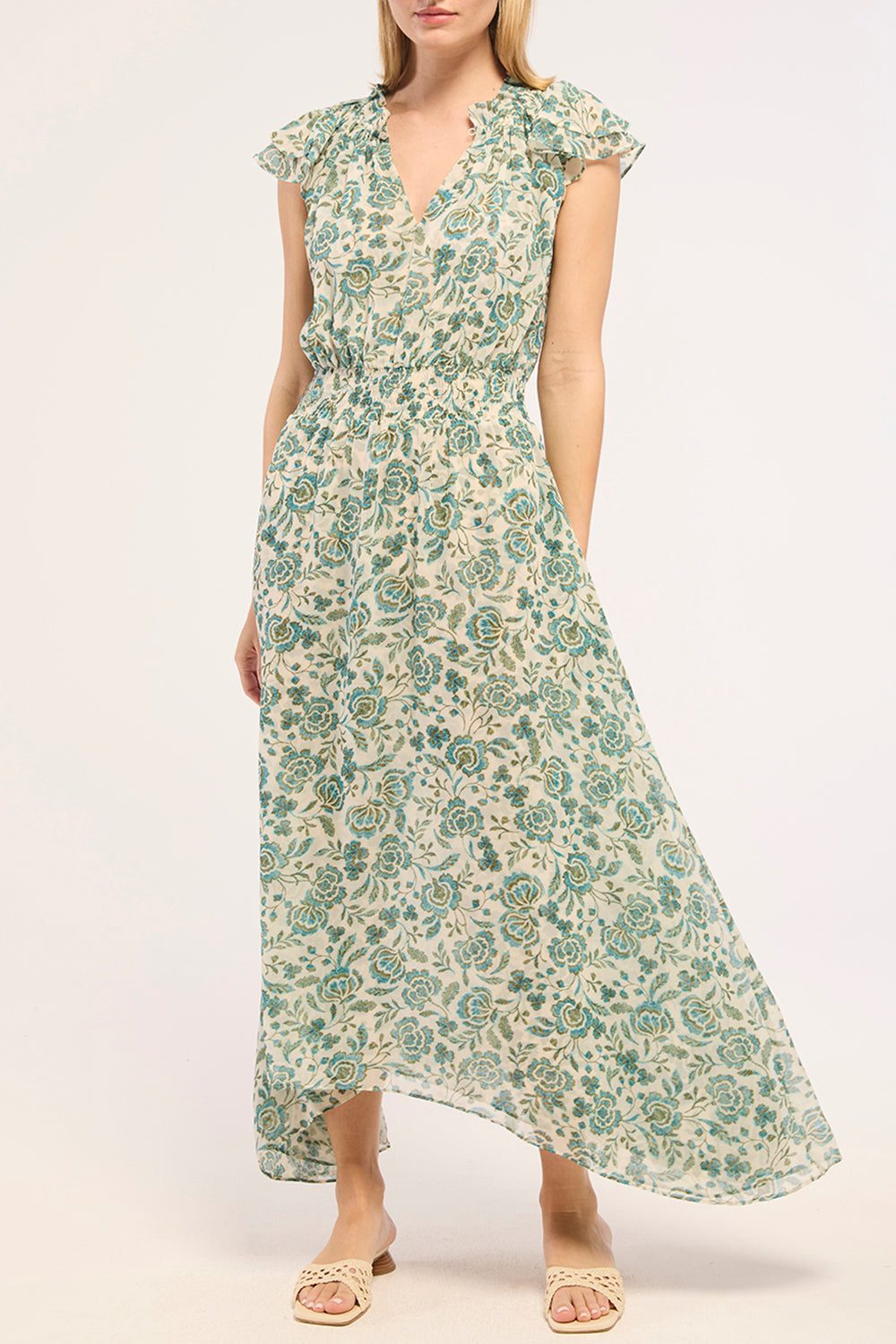 Mariposa Dress in Azure Flora