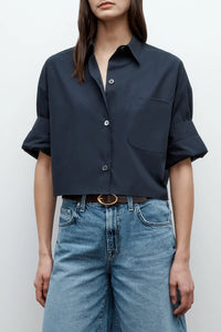 Next Ex Shirt in Superfine Cotton Midnight