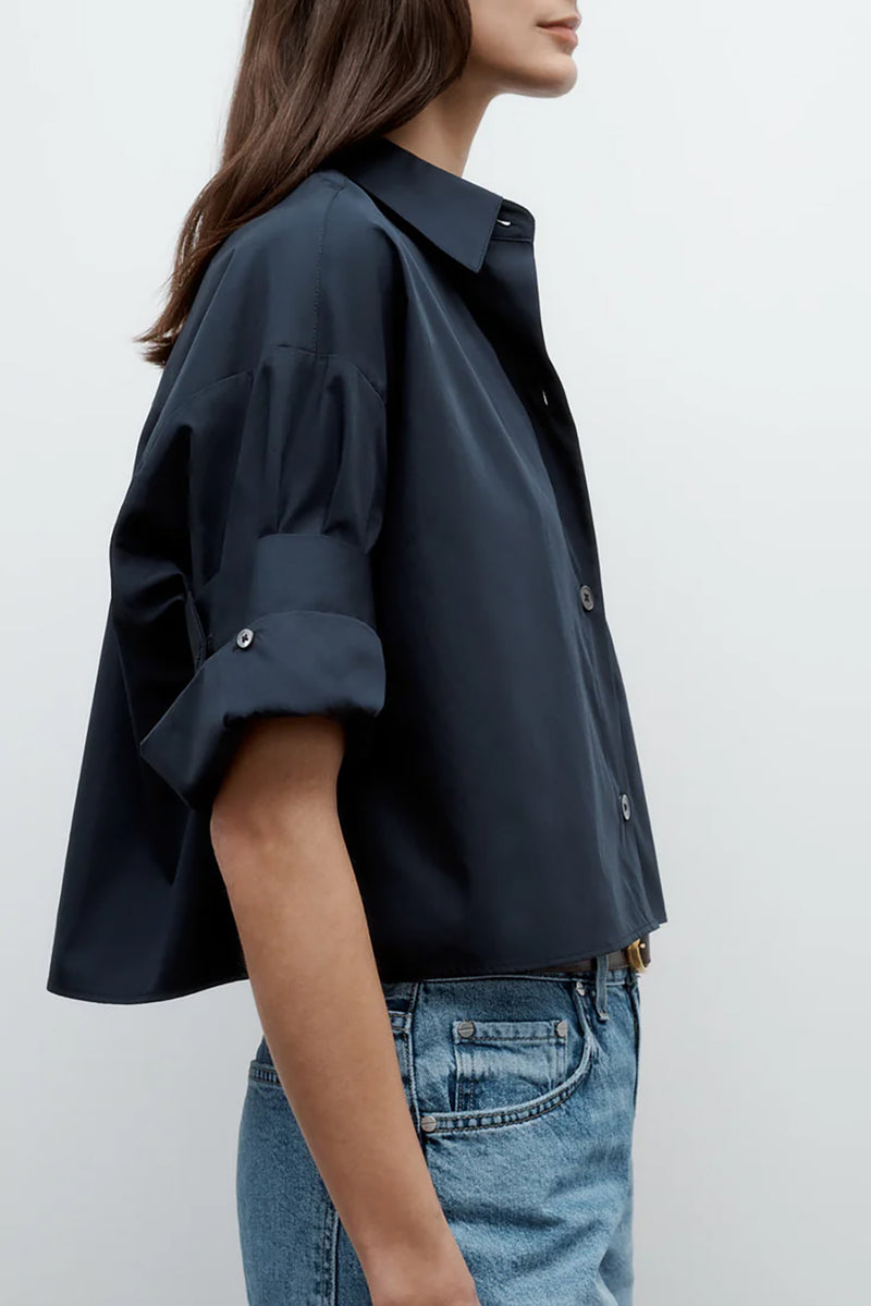 Next Ex Shirt in Superfine Cotton Midnight