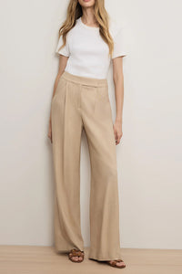 Marbeau Wide-Leg Pant in Stone Khaki