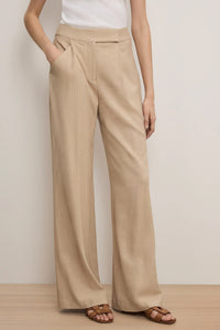 Marbeau Wide-Leg Pant in Stone Khaki