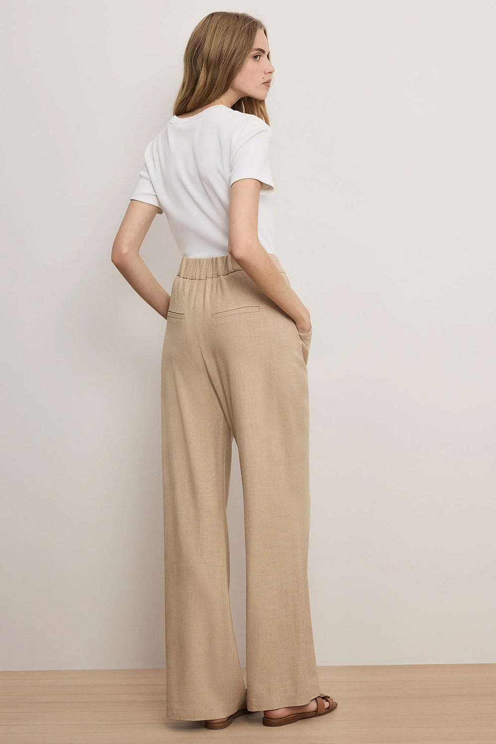 Marbeau Wide-Leg Pant in Stone Khaki