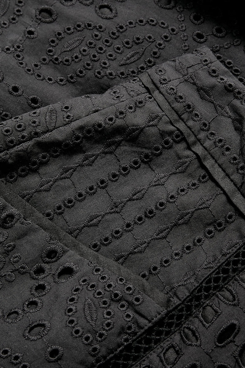 Fabian Eyelet Short in Black
