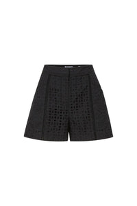 Fabian Eyelet Short in Black