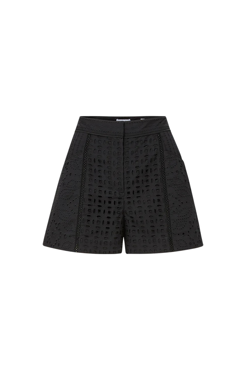 Fabian Eyelet Short in Black