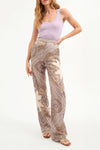 Grigore Silk Pant in Stone Khaki Multi