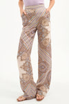 Grigore Silk Pant in Stone Khaki Multi