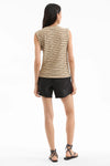 Dree Muscle Tee in Stone Khaki/Black