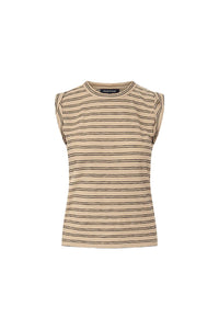 Dree Muscle Tee in Stone Khaki/Black