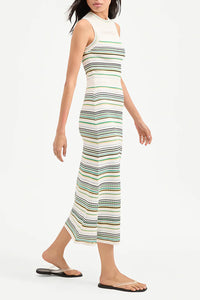 Dawna Knit Maxi Dress in Off-White Multi