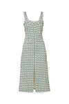 Colleen Stretch-Linen Midi Dress in Dove Multi