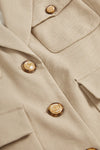 Schuyler Stretch-Linen Jacket in Stone Khaki