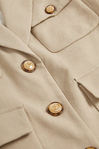 Schuyler Stretch-Linen Jacket in Stone Khaki