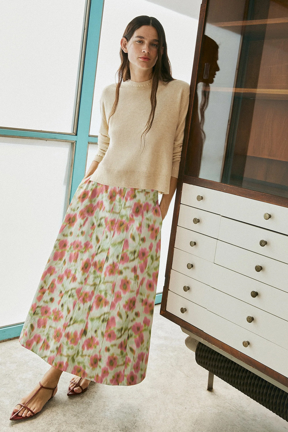Tavia Skirt in Pistachio Multi