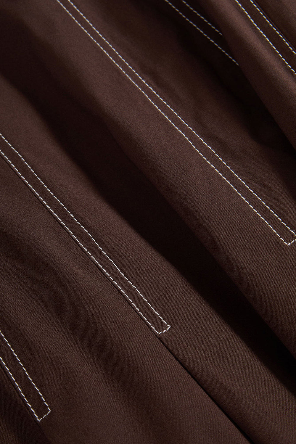 Jolie Cotton Poplin Midi Dress in Dark Mocha