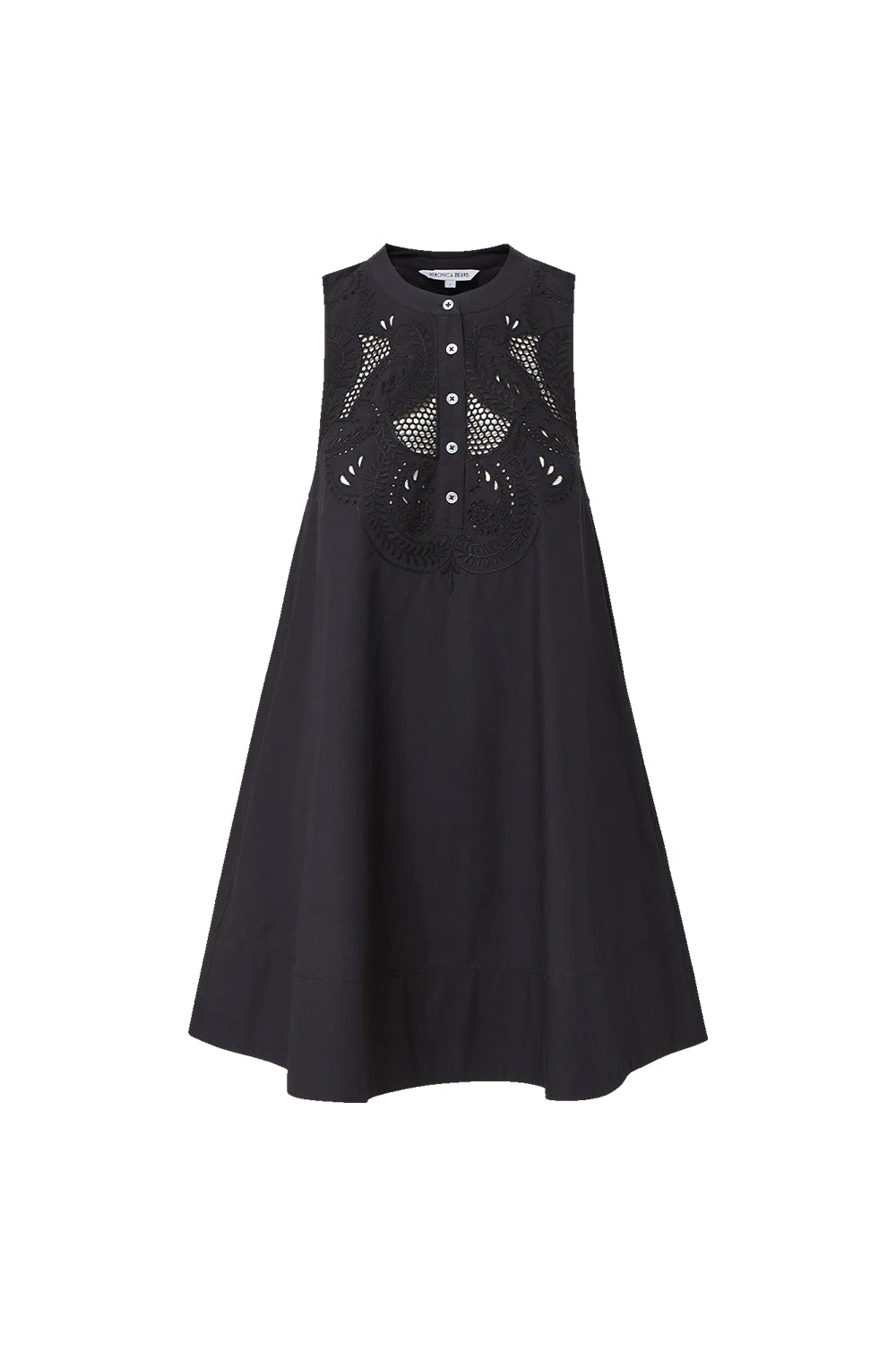 Haleem Eyelet Mini Dress in Black