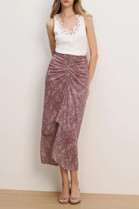 Sira Floral Midi Skirt in Orchid Haze Multi