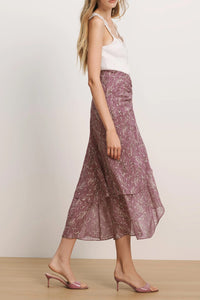 Sira Floral Midi Skirt in Orchid Haze Multi