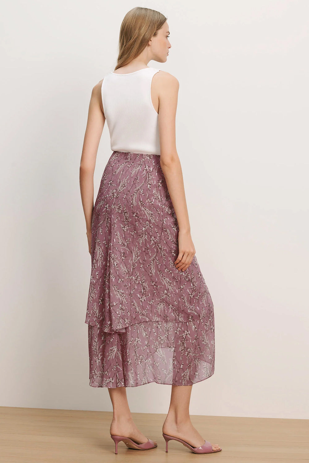 Sira Floral Midi Skirt in Orchid Haze Multi