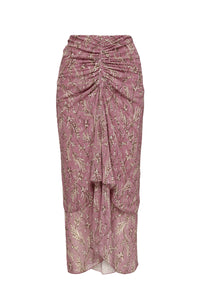 Sira Floral Midi Skirt in Orchid Haze Multi