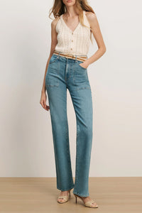 Leonora Pointelle Tank Top in Ecru