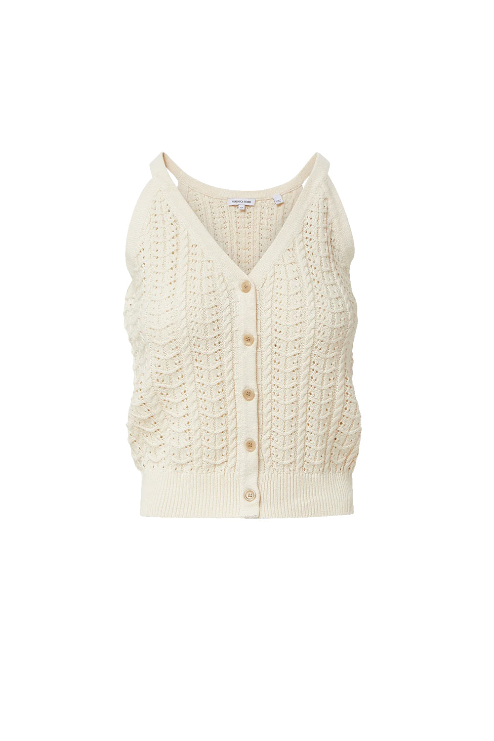 Leonora Pointelle Tank Top in Ecru