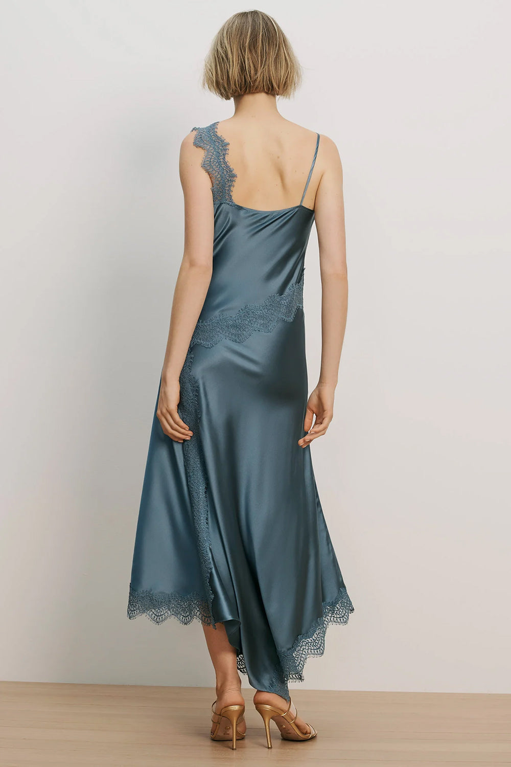 Vernon Lace Maxi Dress in Blue Steel