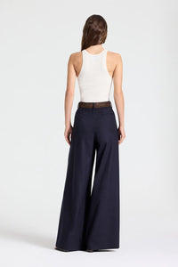Avery Pant in Wool Flannel Midnight