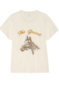 The Boxy Crew Tee with Horse Embroidery