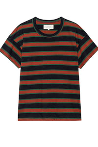 The Boxy Crew in Navy Bridle Stripe