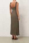 Wanderlust Metallic Maxi Dress in Metallic Olive